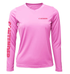 Contender Womens Pink V-neck Long Sleeve Performance Shirt