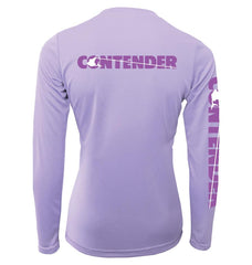 Contender Womens Lilac V-neck Long Sleeve Performance Shirt
