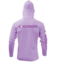 Contender Youth Lilac Long Sleeve Hooded Performance Shirt