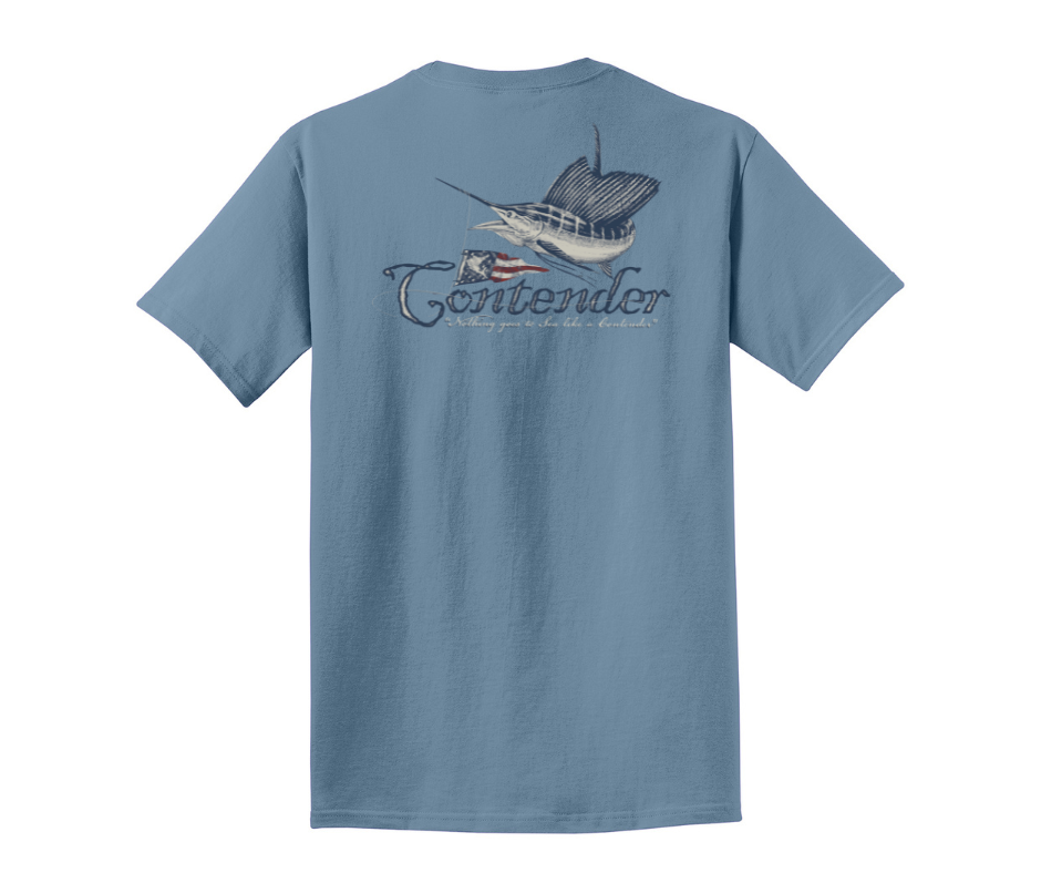 Contender "Going to Sea" Faded Denim Short Sleeve Shirt