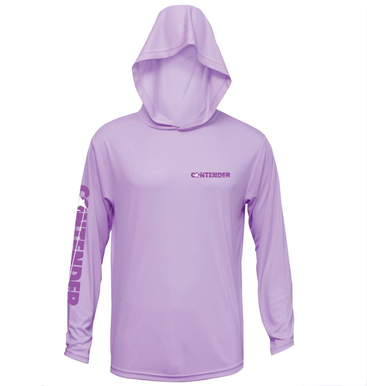 Contender Youth Lilac Long Sleeve Hooded Performance Shirt