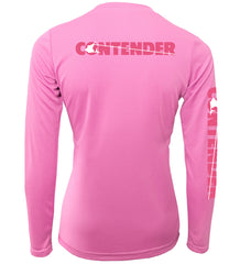 Contender Womens Pink V-neck Long Sleeve Performance Shirt