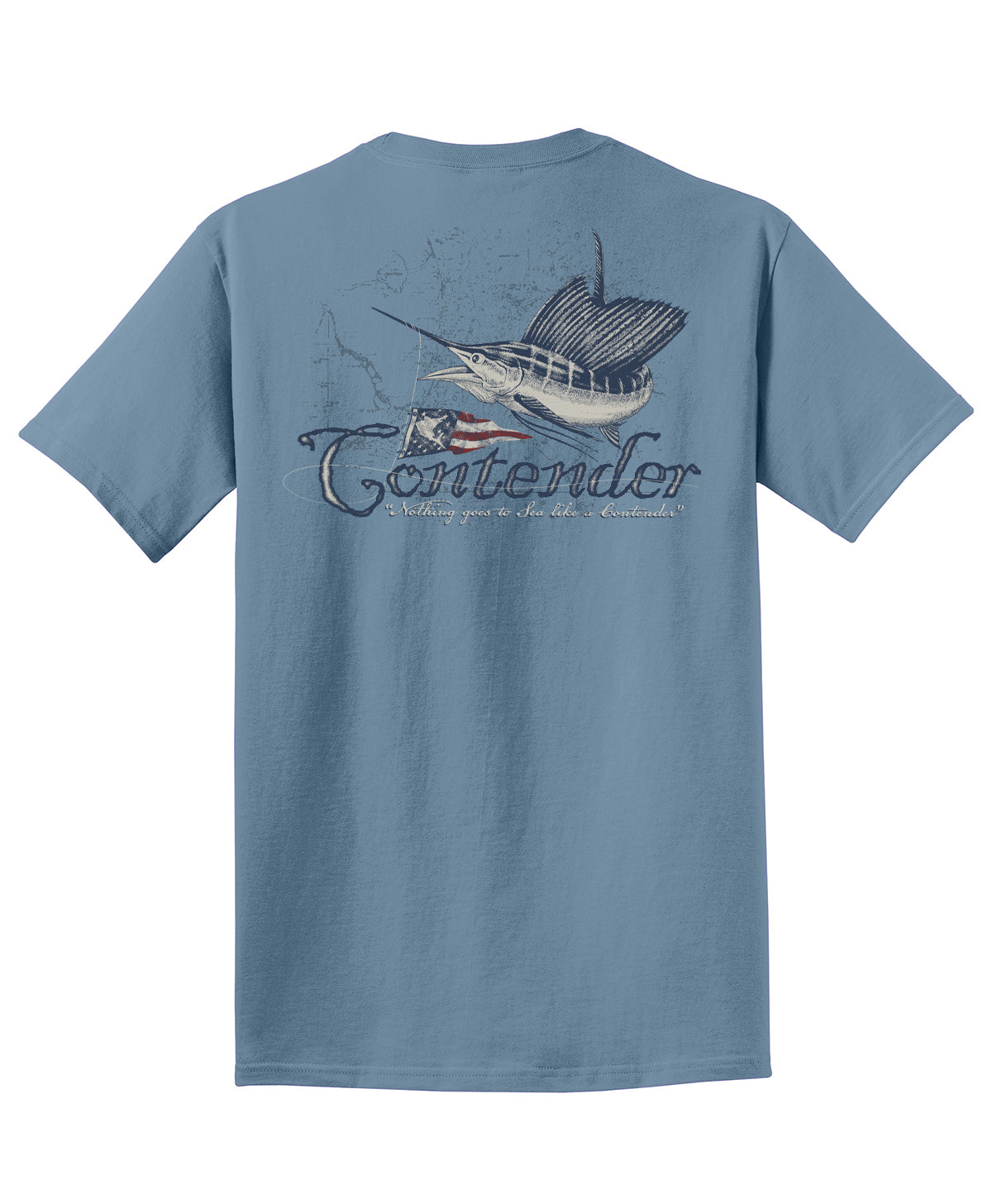 Contender "Going to Sea" Faded Denim Short Sleeve Shirt