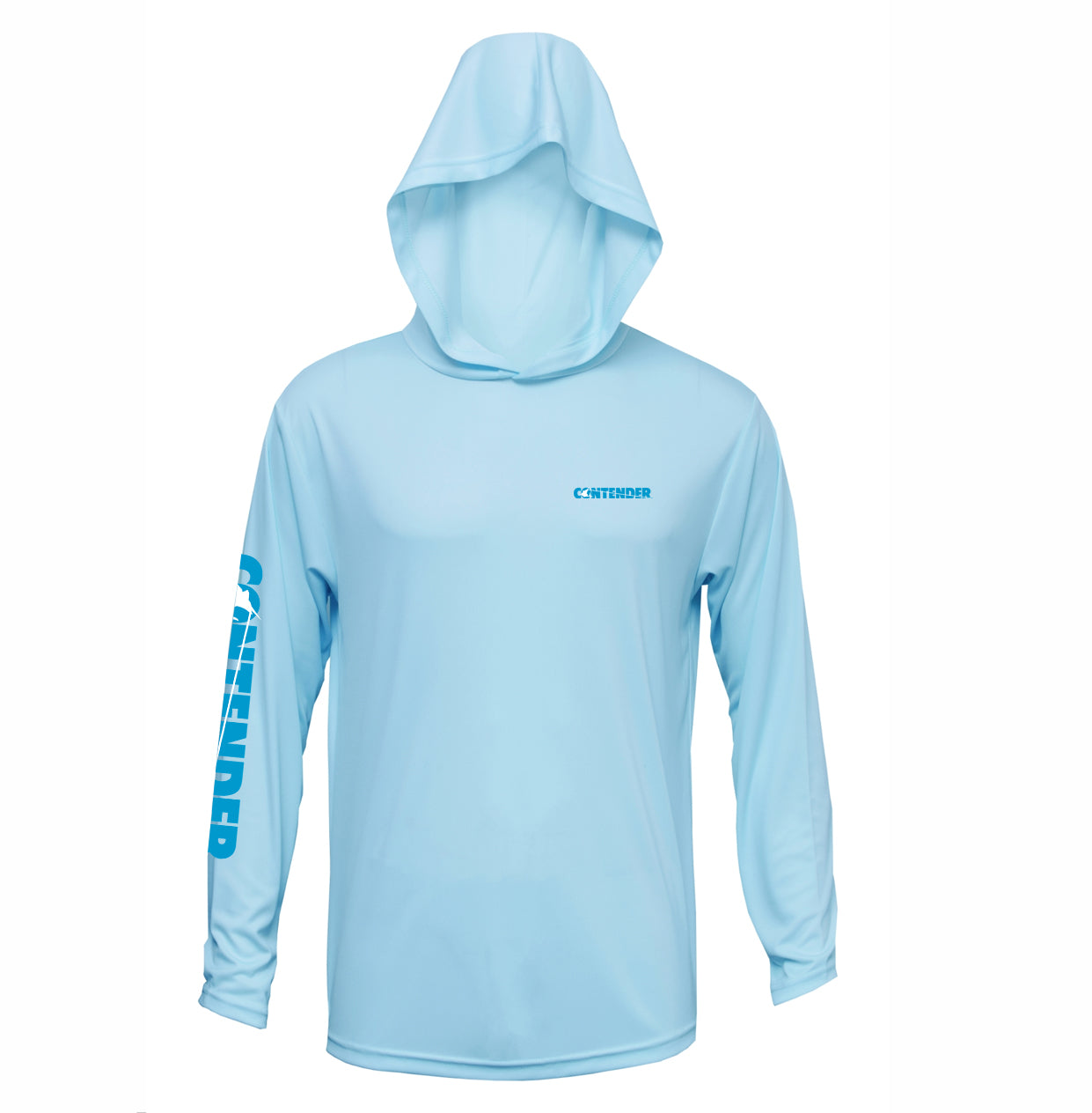 Contender Youth Ice Blue Long Sleeve Hooded Performance Shirt