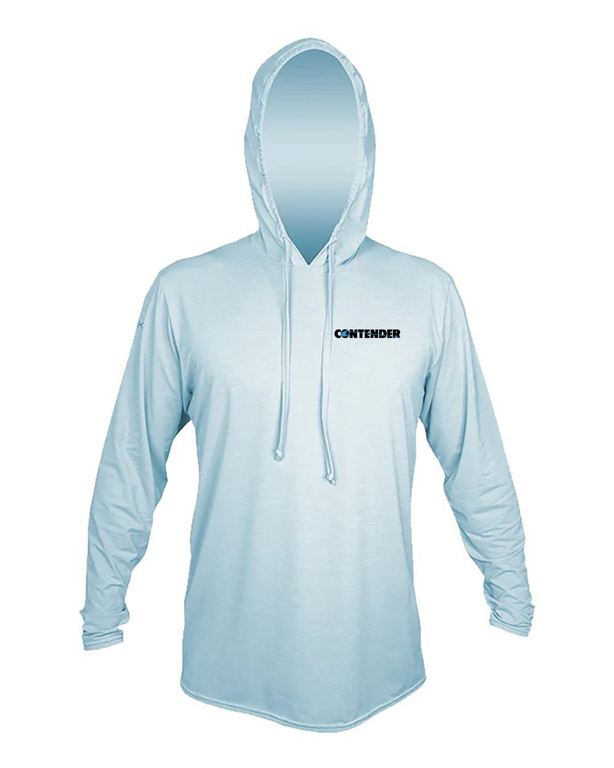 Contender Mens Sky Blue Hooded Long Sleeve Performance Shirt