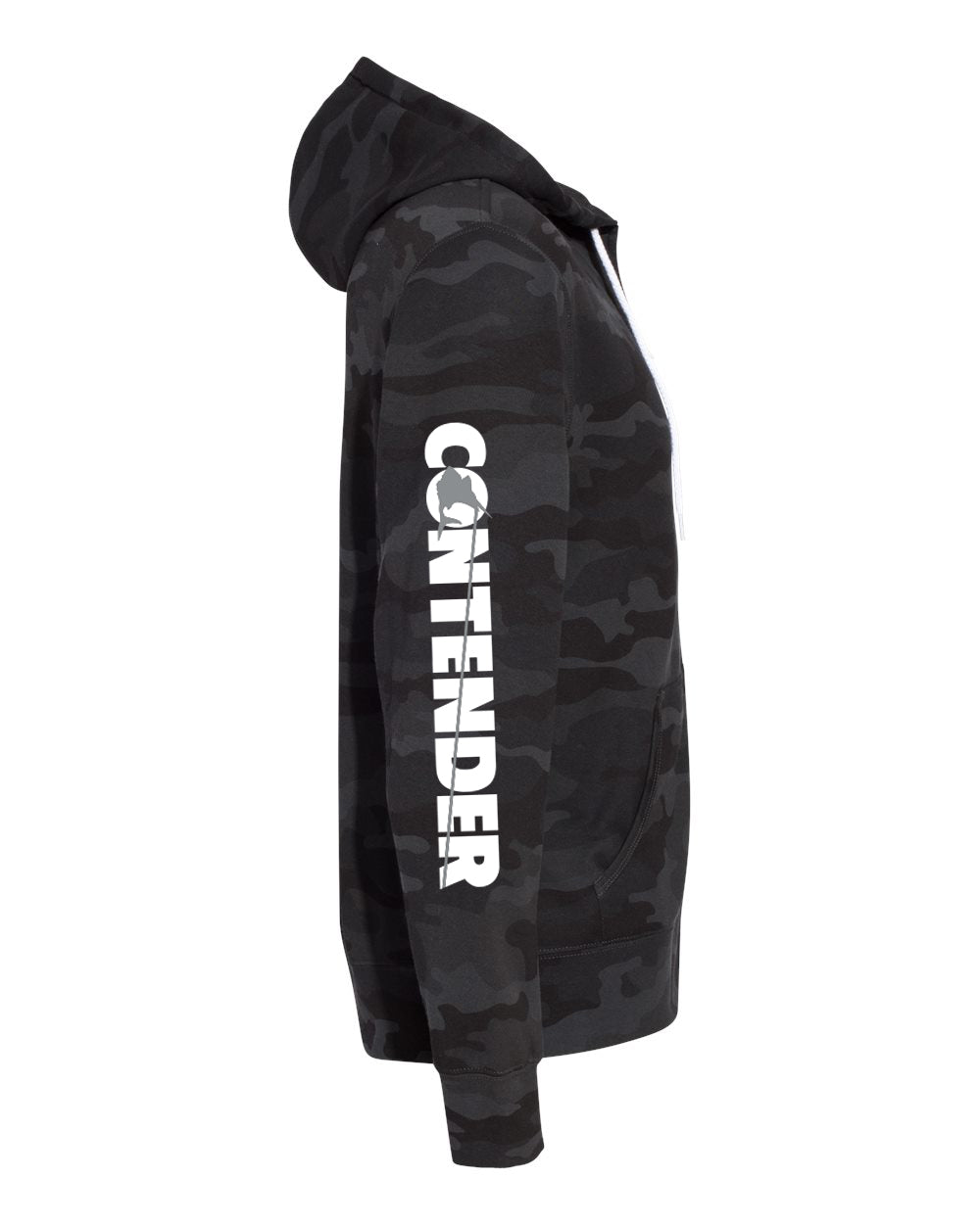 Contender Classic Black Camo Long Sleeve Zip Hooded Sweatshirt