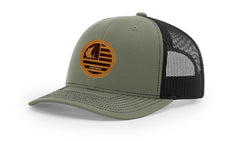 Contender Loden/Black Trucker Hat with Patriotic Leather Patch